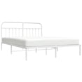 thumbnail image 5 of vidaXL White California King Metal Bed Frame with Headboard & Slats, No Mattress, Easy Assembly, 5 of 5