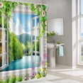 thumbnail image 4 of 180x180cm Beautiful Print Shower Curtain Polyester Waterproof Bathroom Bath Curtain AccessoryWindow Scenery, 4 of 7