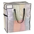 thumbnail image 4 of Household Essentials MightyStor Storage Tote Bag, Medium, Extra-Durable PE Canvas with 4 Handles,  Tear Resistant, Strong Zipper, Lightweight, Perfect for Long-Term Storage, White and Black, 4 of 4