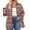 Pink Plaid, variant on Womens Plus Size Flannel Plaid Shirts Long Sleeve Casual Collared Button Down Shirt Loose Blouse Top