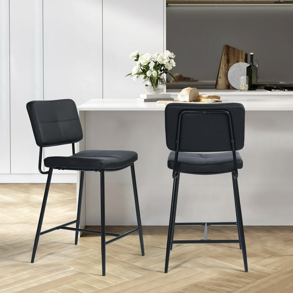 FurnitureR 27.2" Full Back Counter stools Armless Barstools Set of 2, Multicolor