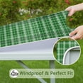 thumbnail image 6 of Green White Checkerboard Checkered Pattern Square Fitted Tablecloth with Elastic Edge,Square Table Cover,Washable Elastic Table Cover for Home Kitchen Party Decor 34"x34", 6 of 6