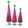thumbnail image 2 of Cody Foster Red Swirled Striped Trees Set / 3 - 3 Glass Trees 19 Inch, Glass - Decor Mantle Cd1996rs, 2 of 3