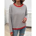 thumbnail image 4 of SWSMCLT Women's Long Sleeve Pullover Sweater Spring Winter Knitwear Soft Pullover Sweaters Knitted Crewneck Fashion Red Small, 4 of 5