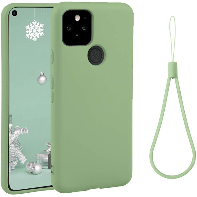 HAHDAXIA for Pixel 4a 5G Case 6.2 inch (2020), Liquid Silicone Slim with Camera and Screen Protection Microfiber Lining (with Strap Rope x 1), Silicone Case for Google Pixel 4a 5G Case (Match