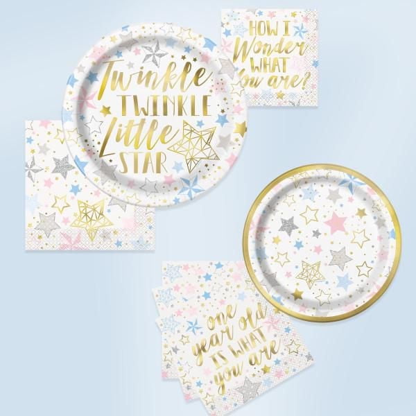 Twinkle Twinkle Little Star 9" Plates, 8CT, Disposable plates measure 21.9CM