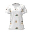 thumbnail image 3 of Naloa Rabbit Blowing Dandelions Print T-Shirts Short Sleeve V Neck Tees for Women Fashion Tops Trendy Lightweight Soft Casual Summer Outfits Clothes, 3 of 5