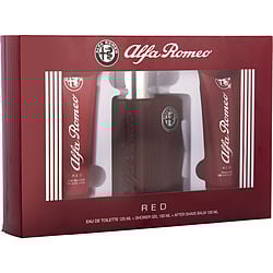 Alfa Romeo Red by Alfa Romeo for Male - 3 Pc Gift Set 4.2 oz EDT Spray, 3.4oz Shower Gel, 3.4oz After Shave Balm