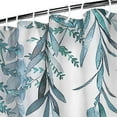 thumbnail image 5 of Blue Botanical Shower Curtain Set with Snap-in Fabric Liner Teal Nature Eucalyptus Shower Curtain for Bathroom Waffle Floral Leaf Bathroom Decor Farmhouse Natural Double Shower Curtain 72x72, 5 of 6