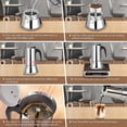 thumbnail image 5 of Stainless Steel Espresso Machine Hot Plate Moka Pot Espresso Machine Percolator Italian Coffee Maker Capable Mocha Coffee Machine Classic Coffee Maker, 5 of 5