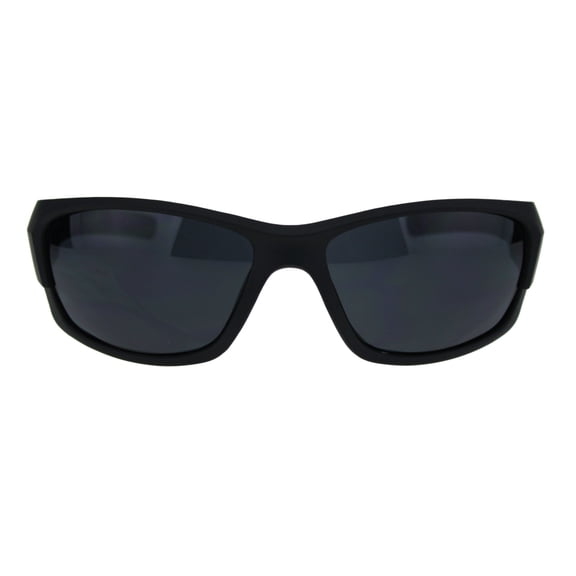 Classic 90s All Black Sport Warparound Biker Gangster Sunglasses Matte Black