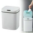 thumbnail image 2 of BinKFF Automatic Bathroom Trash Can with Lid, 3.1/3.7/4/4.2 Gallon Slim Touchless Garbage Can, Waterproof Motion Sensor Trash Bin for Bathroom, Office, Kitchen, White, 2 of 9