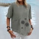 thumbnail image 2 of Blusa de manga corta con estampado de cuello redondo informal para mujer a la moda, Tops de verano Fridja ghk3758, 2 of 5