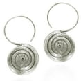thumbnail image 3 of Maze Spiral Rolled Pierce Hook Hoop Hill Tribe Silver Earrings, 3 of 5