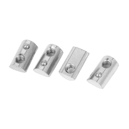 Rohl Nuts - 4pcs M6 30 Series Metal Half Round Roll in T-slot Spring Nut w Ball