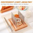 thumbnail image 6 of Bread Slicer, Bread Slicer For Homemade - Bread Cutting Guide Adjustable, Stainless Steel Slicing Guide, Durable and Stable Wooden Structure with Bread Knife, 6 of 6