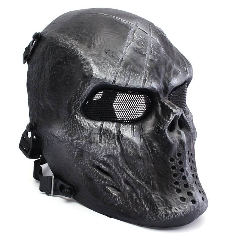 Men's Skull Skeleton Tactical Paintball CS Wargame Full-Face Protection Mask 