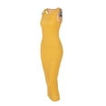 thumbnail image 3 of VISgogo Vestido de tubo de punto para mujer, Adultos Verano Sin mangas Color sólido Cuello redondo Una pieza VISgogo moda, 3 of 5