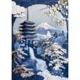 thumbnail image 1 of Retro Abstract Blue and White Porcelain Landscape Mountains and Rivers Canvas Printing Home Wall Decoration Frameless Painting50 x 70 cm, frameless,SKU-03, 1 of 7