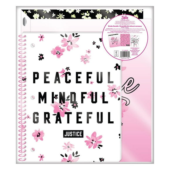 Justice Collection X Stationery Binder Bundle, Includes Binder, Spiral Notebook, and Folder