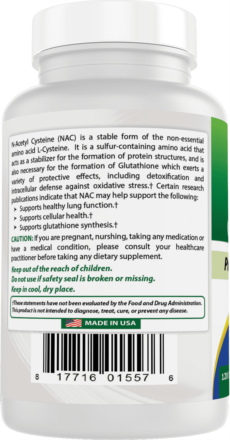 3 Pack Best Naturals NAC (N-Acetyl Cysteine) 600 mg 120 Capsules