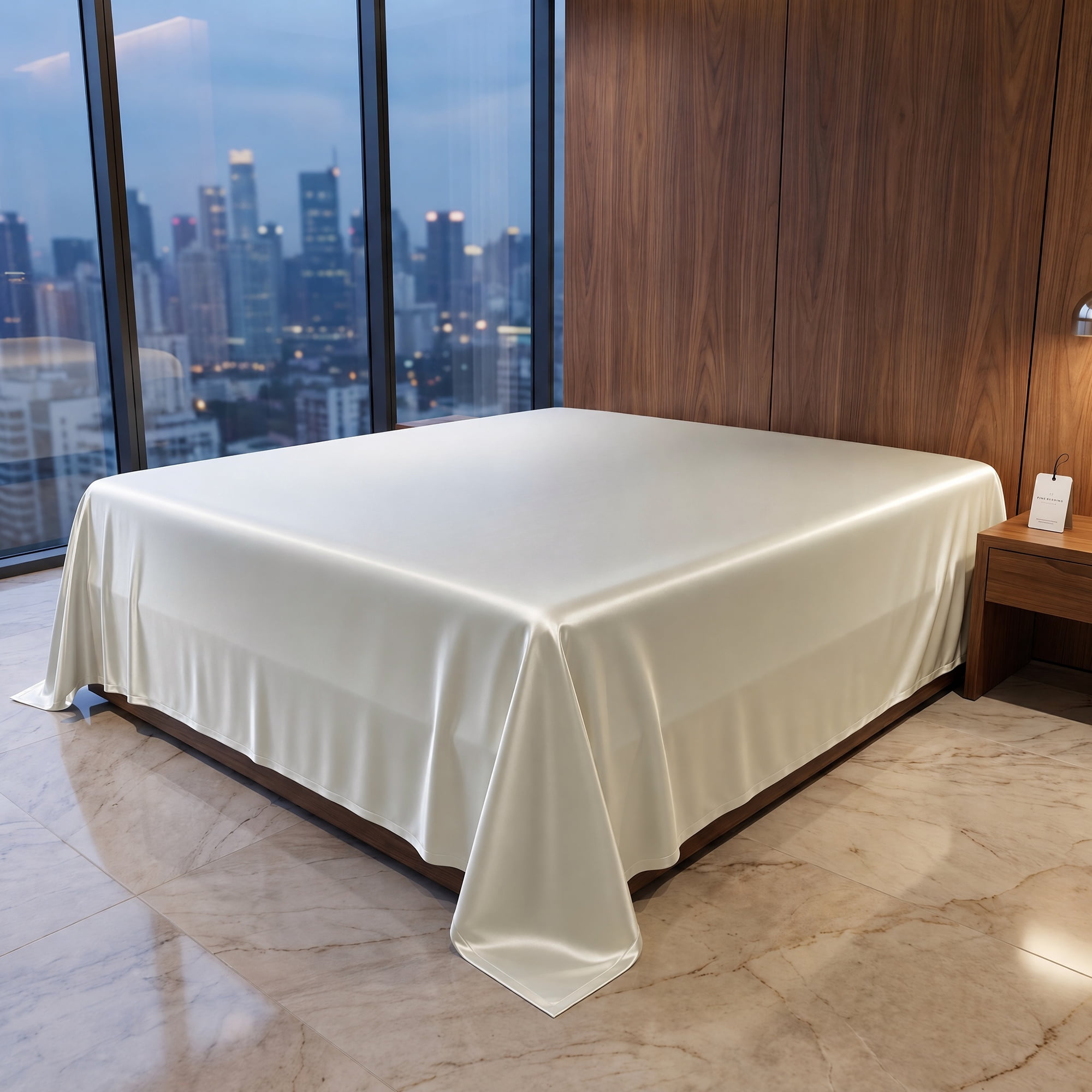 Unique Bargains Microfiber Ice SilkFlat Sheet Wrinkle Bedding White 91"x96"
