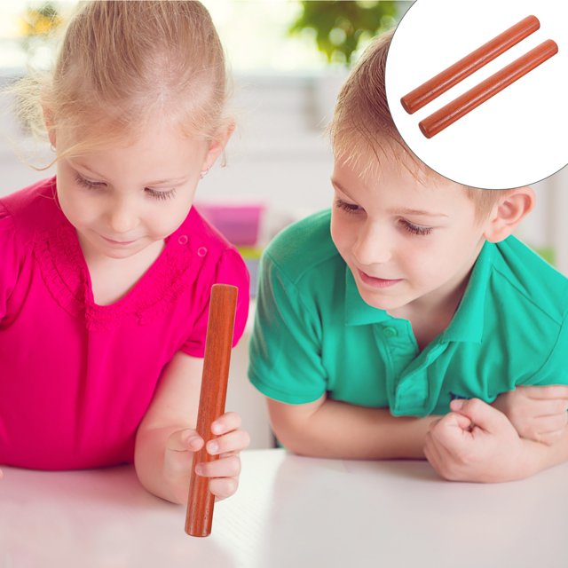 FUEENIRVA 2Pcs Wood Rhythm Sticks Classroom Instruments for Kids Musical Education Orff Design Rhythm Beating Stick