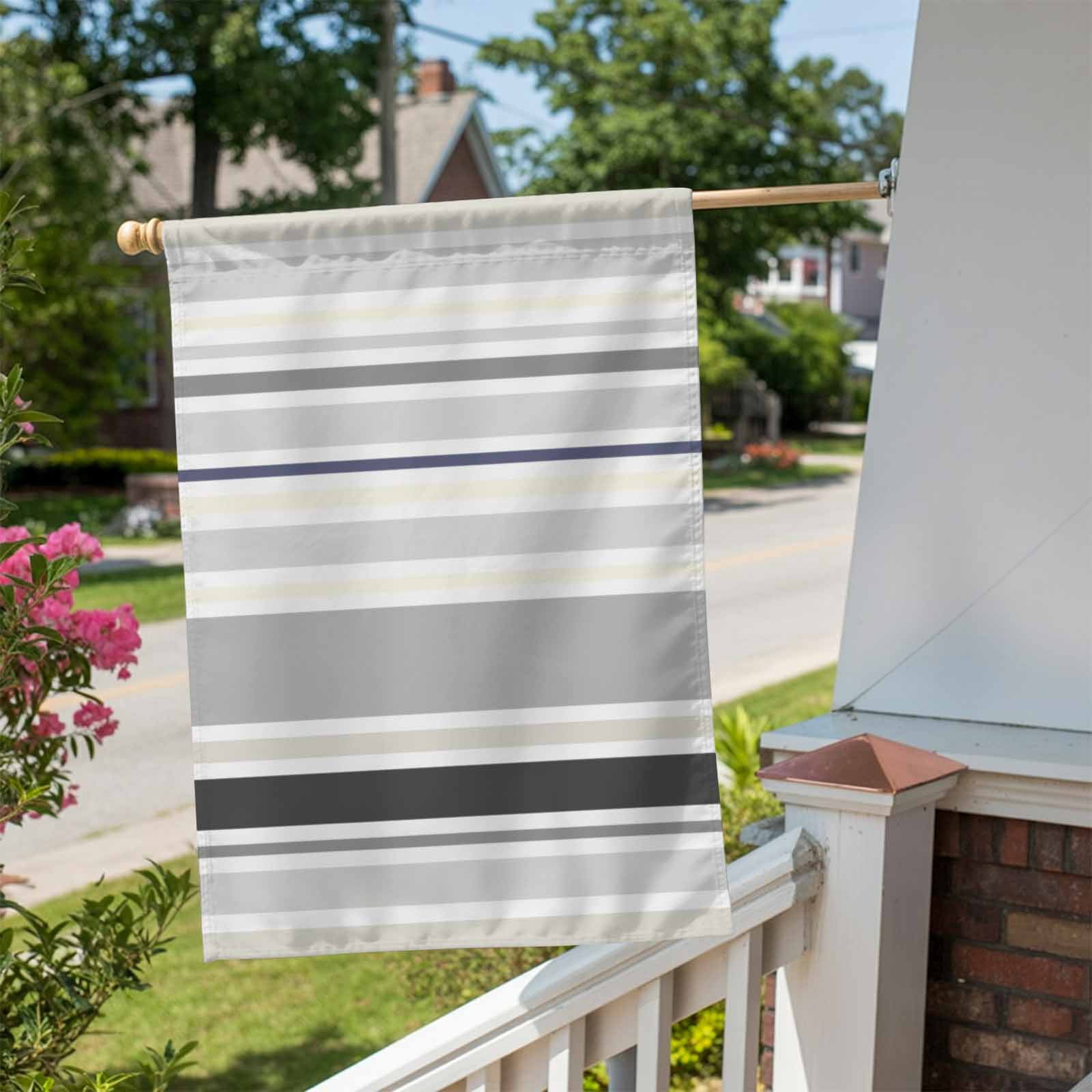 Gray Ombre Stripes House Flag 28 x 40 Inches, Lines Art Weather Proof Outdoor Patio Flags Double Sided Small House Decoration for Yard Lawn Outside Home