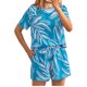 thumbnail image 1 of Conjunto de Ropa de Salón de Mujer Cuello Redondo Impresión de Manga Corta Blusa Y Pantalones Cortos, Elástico de la Cintura Bolsillos Conjunto, 1 of 2
