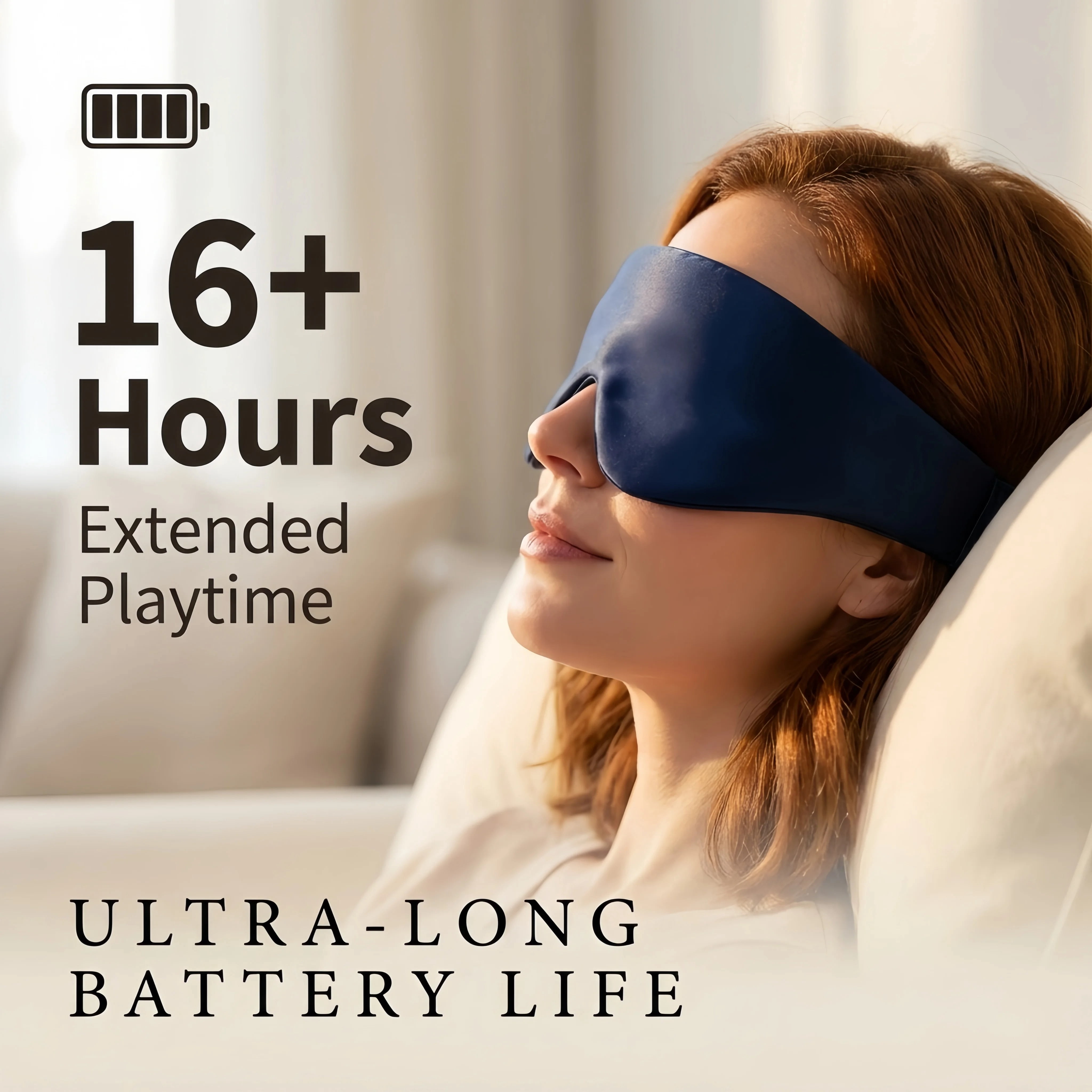 FACEMOON Bluetooth 5.4 Sleep Mask Headphones Soft Wireless Headband Blackout Eye Cover with Microphone