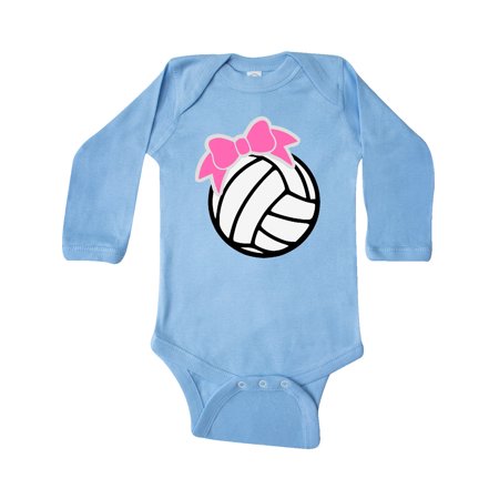 

Inktastic Volleyball with Pink Bow Gift Baby Boy or Baby Girl Long Sleeve Bodysuit