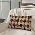 thumbnail image 5 of Fuzoiu Argyle of brown Print Fuzzy Pillowcases, Super Soft Pillow Case Cover with Zipper for Bedroom, Sofa, Couch,Cozy Pillow Shams for All Seasons-16"x24", 5 of 6