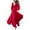 Red, variant on IROINNID Long Dress for Women Formal Wedding Guest Formal Dress V-Neck Slim Slit Solid Color Long Sleeve Dress,Red