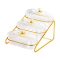 thumbnail image 2 of deevoka Dried es 3 Tier Vegetables Serving Dishes Tray for Hotel Home Holiday Clear Bowl, 2 of 9