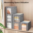 thumbnail image 5 of Clothes Storage Bin with Metal Frame: 6-Pack Stackable Closet Storage Bin with Lid Clear Window Sweater Boxes Storage for Closet Bedding Clothing Storage Organizer 40L, 5 of 6