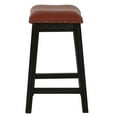 thumbnail image 6 of Poundex F1821 24 in. Kitchen Saddle Counter Stool in Burgundy Red Faux Leather - Set of 2, 6 of 6