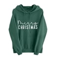 thumbnail image 2 of Womens Tops Christmas Print Hooded Printed Sweatshirt Long Sleeved Sweatshirt,Blouse for Women Green S, 2 of 6