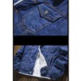 thumbnail image 6 of Men's Autumn Winter Add wool Casual Vintage Wash Distressed Denim Jacket Coat, 6 of 7