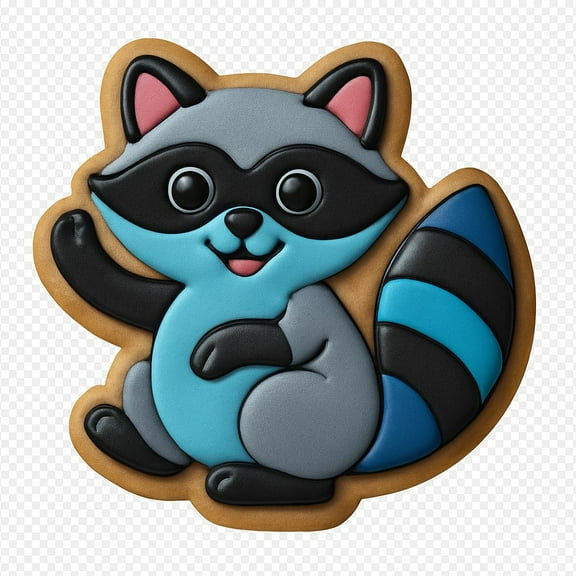 Playful Raccoon Cookie Cutter - 4x3.5" Creative Baking Fun Design