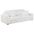 thumbnail image 3 of Jacana Corduroy Upholstered Dual Power Chaise Sofa Ivory, 3 of 15