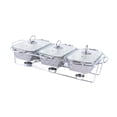 thumbnail image 4 of Dispía de plato Buffet Buffet Rectangular con cubierta con bandejas de calentamiento de soporte plato de cazuela para banquetes de vacaciones en hot, 4 of 8