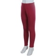 thumbnail image 3 of Ola Mari KID'S Full Ankle Length Solid Skinny Leg Cotton Leggings, 2, Burgundy, 3 of 4