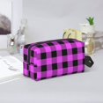 thumbnail image 6 of Uemuo Purple Black Buffalo Plaid Pattern Portable Toiletry Bags with Handle, Waterproof travel Make up Bags for Women, Large Capacity Travel Cosmetic Bags, 6 of 9