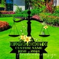 thumbnail image 2 of Handmadetneonsign Justice Scales Lawyer Memorial Metal With Stake, Lawyer Metal Stake, Grave Stake 65468, 2 of 5