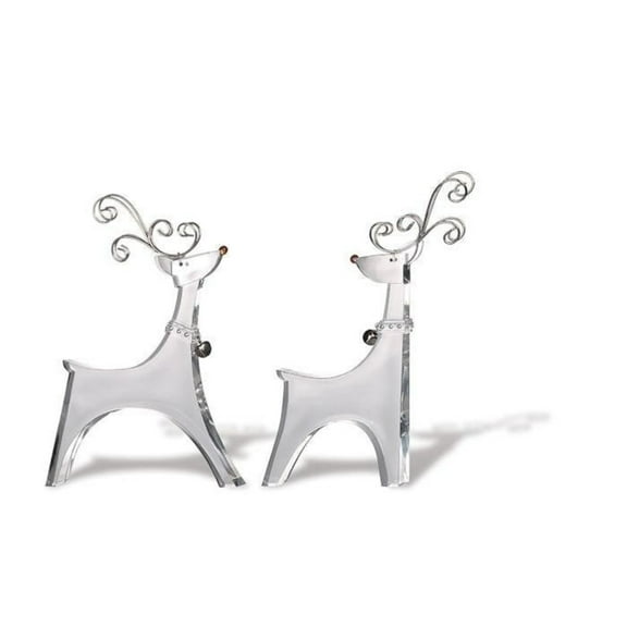 Icy Giftware Icy Crystal Christmas Smooth Deer Tabletop Figurines - 7.5" - Set of 4