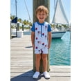 thumbnail image 4 of BemeyourBBs Kids Toddler Baby Boy 4th of July Swimsuit Independent Day One Piece Swimsuit Infant Boy Bathing Suit Short Sleeve Rash Guard American Flag Popsicle Swimwear Summer Beachwear, 4 of 9