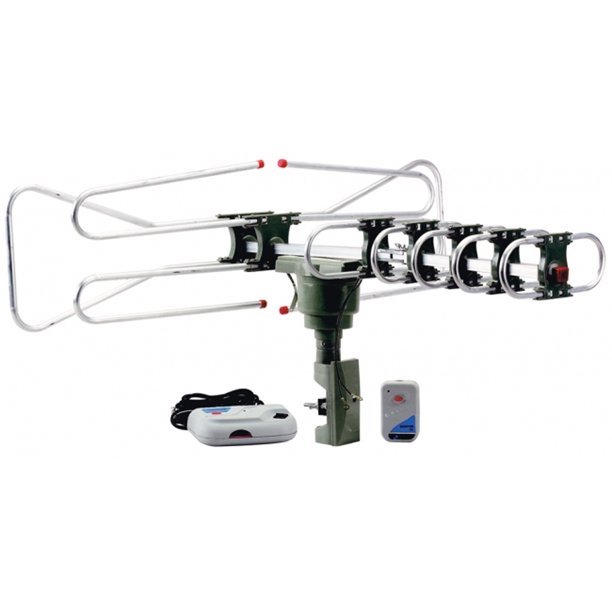 QFX HD/DTV/UHF/VHF/FM 360 Degree Motorized Rotating Antenna Walmart