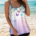 thumbnail image 2 of NIEWTR Womens Tankini Top Crew Neck Swimsuits Modest Tummy Control Bathing Suit Spaghetti Straps Swim Tank Top(Light Purple,S), 2 of 5