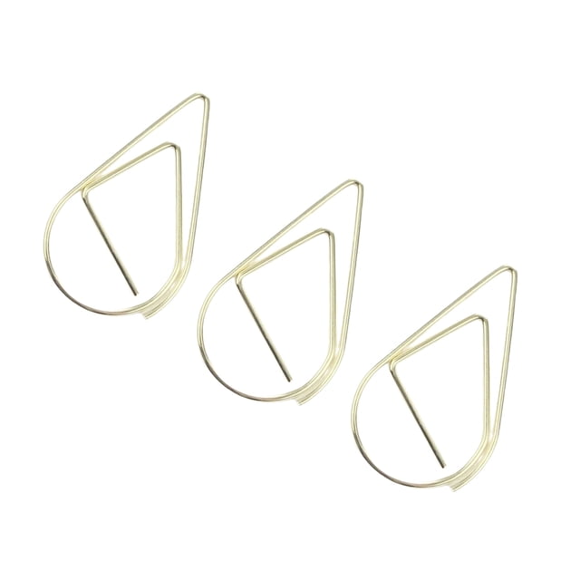 tredstone 50 Pièces Petits Trombones Rétro Maison École Document d'Affaires Pinces de Papeterie Simple Portable Enfants Or