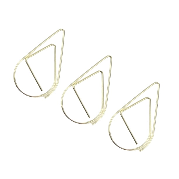 Methold 50 piezas de Clips de papel pequeños, abrazaderas de negocios de Metal con forma de gota de agua Vintage, suministros de papelería Carpetas de archivos Oro